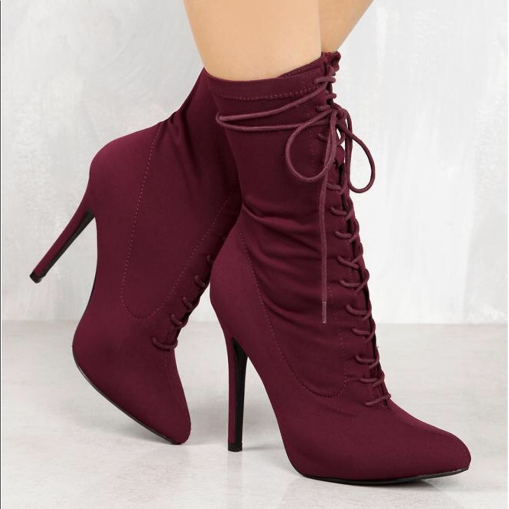 Wine color Booties